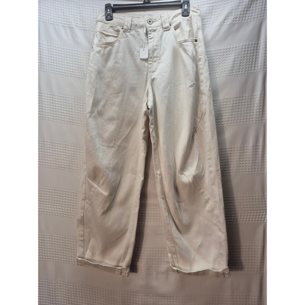 Fourth + Bay Denim Jeans Womens 4 White Straight Leg Relaxed Fit 7232 FB4031PFD